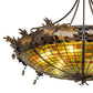 Meyda Lighting Greenbriar Oak 42" 6-Light Antique Copper Inverted Pendant Light With Multi-Colored Shade Glass