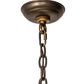 Meyda Lighting Greenbriar Oak 42" 6-Light Antique Copper Inverted Pendant Light With Multi-Colored Shade Glass