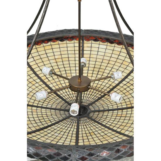 Meyda Lighting Greenbriar Oak 42" 6-Light Inverted Pendant Light
