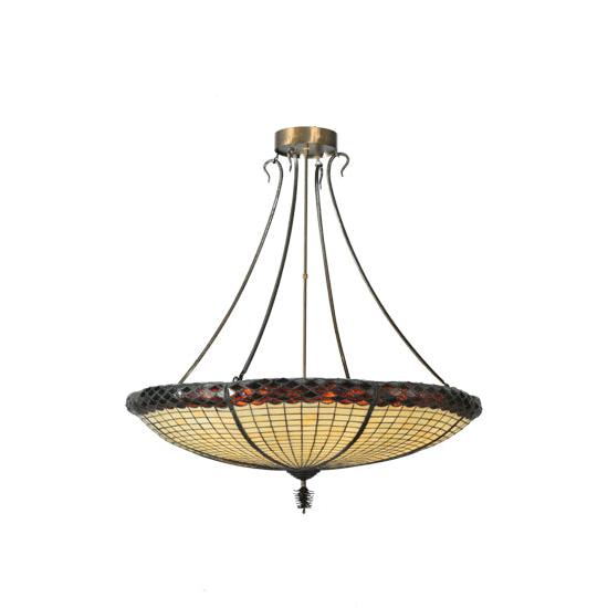 Meyda Lighting Greenbriar Oak 42" 6-Light Inverted Pendant Light