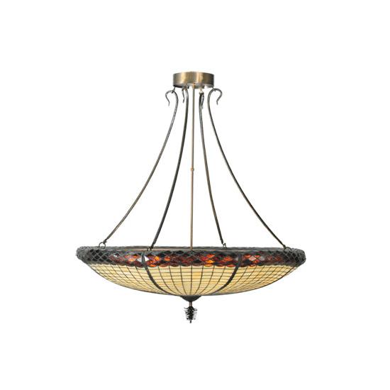 Meyda Lighting Greenbriar Oak 42" 6-Light Inverted Pendant Light
