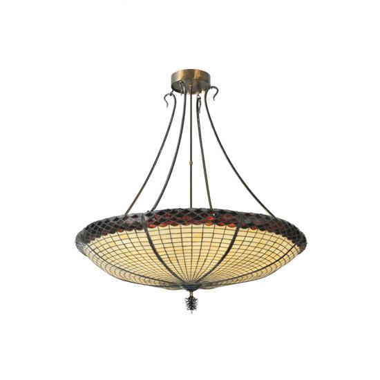 Meyda Lighting Greenbriar Oak 42" 6-Light Inverted Pendant Light
