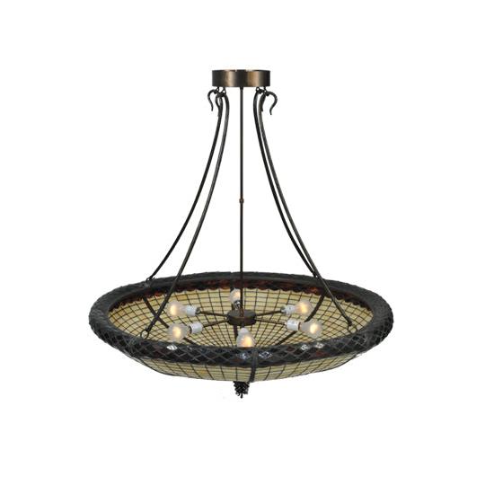 Meyda Lighting Greenbriar Oak 42" 6-Light Inverted Pendant Light