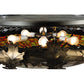 Meyda Lighting Greenbriar Oak 44" 6-Light Antique Copper Semi-flush Mount Ceiling Light With Multi-Colored Shade Glass