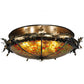 Meyda Lighting Greenbriar Oak 44" 6-Light Antique Copper Semi-flush Mount Ceiling Light With Multi-Colored Shade Glass