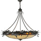 Meyda Lighting Greenbriar Oak 45" 6-Light Timeless Bronze Inverted Pendant Light With Autumn Beige and Bark Brown Shade Glass