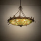 Meyda Lighting Greenbriar Oak 46" 6-Light Antique Copper Inverted Pendant Light With Multi-Colored Shade Glass