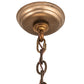 Meyda Lighting Greenbriar Oak 46" 6-Light Antique Copper Inverted Pendant Light With Multi-Colored Shade Glass