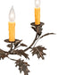 Meyda Lighting Greenbriar Oak 48" 11-Light Old Copper Pot Chandelier With Beige & Brown Stained Shade Glass