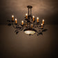 Meyda Lighting Greenbriar Oak 48" 12-Light Antique Copper Chandelier With Ivory Faux Candlelight