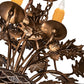Meyda Lighting Greenbriar Oak 48" 12-Light Antique Copper Chandelier With Ivory Faux Candlelight