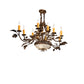 Meyda Lighting Greenbriar Oak 48" 12-Light Antique Copper Chandelier With Ivory Faux Candlelight