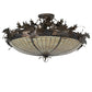Meyda Lighting Greenbriar Oak 48" 16-Light Antique Copper Semi-flush Mount Light With Beige & Brown Stained Shade Glass