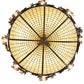 Meyda Lighting Greenbriar Oak 48" 16-Light Antique Copper Semi-flush Mount Light With Beige & Brown Stained Shade Glass