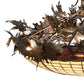 Meyda Lighting Greenbriar Oak 48" 16-Light Antique Copper Semi-flush Mount Light With Beige & Brown Stained Shade Glass