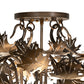 Meyda Lighting Greenbriar Oak 48" 16-Light Antique Copper Semi-flush Mount Light With Beige & Brown Stained Shade Glass
