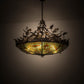 Meyda Lighting Greenbriar Oak 48" 6-Light Antique Copper Inverted Pendant Light With Multi-Colored Shade Glass