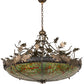 Meyda Lighting Greenbriar Oak 48" 6-Light Antique Copper Inverted Pendant Light With Multi-Colored Shade Glass