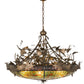 Meyda Lighting Greenbriar Oak 48" 6-Light Antique Copper Inverted Pendant Light With Multi-Colored Shade Glass