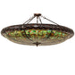 Meyda Lighting Greenbriar Oak 48" 6-Light Mahogany Bronze With Multi-Colored Stained Shade Glass