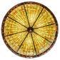 Meyda Lighting Greenbriar Oak 48" 6-Light Mahogany Bronze With Multi-Colored Stained Shade Glass