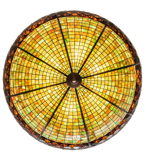 Meyda Lighting Greenbriar Oak 48" 6-Light Mahogany Bronze With Multi-Colored Stained Shade Glass