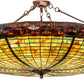 Meyda Lighting Greenbriar Oak 48" 6-Light Mahogany Bronze With Multi-Colored Stained Shade Glass