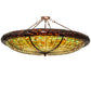 Meyda Lighting Greenbriar Oak 48" 6-Light Mahogany Bronze With Multi-Colored Stained Shade Glass