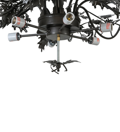 Meyda Lighting Greenbriar Oak 52" 6-Light Timeless Bronze Inverted Pendant Light Hardware