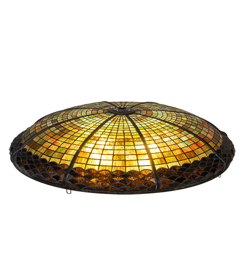 Meyda Lighting Greenbriar Oak 52" 6-Light Timeless Bronze Inverted Pendant Light With Multi-Colored Shade Glass