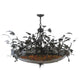 Meyda Lighting Greenbriar Oak 52" 6-Light Timeless Bronze Inverted Pendant Light With Multi-Colored Shade Glass
