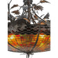 Meyda Lighting Greenbriar Oak 52" 6-Light Timeless Bronze Inverted Pendant Light With Multi-Colored Shade Glass