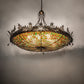 Meyda Lighting Greenbriar Oak 52" 8-Light Antique Copper Inverted Pendant Light With Multi-Colored Shade Glass