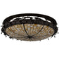 Meyda Lighting Greenbriar Oak 52" 8-Light Oil Rubbed Bronze Flush Mount Light With Bark Brown & Beige Art Shade Glass