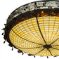 Meyda Lighting Greenbriar Oak 52" 8-Light Oil Rubbed Bronze Flush Mount Light With Bark Brown & Beige Art Shade Glass