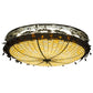 Meyda Lighting Greenbriar Oak 52" 8-Light Oil Rubbed Bronze Flush Mount Light With Bark Brown & Beige Art Shade Glass