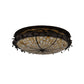 Meyda Lighting Greenbriar Oak 52" 8-Light Oil Rubbed Bronze Flush Mount Light With Brown & Beige Shade Glass