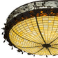 Meyda Lighting Greenbriar Oak 52" 8-Light Oil Rubbed Bronze Flush Mount Light With Brown & Beige Shade Glass