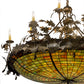 Meyda Lighting Greenbriar Oak 55" 18-Light Antique Copper Inverted Pendant Light With Multi-Colored Shade Glass