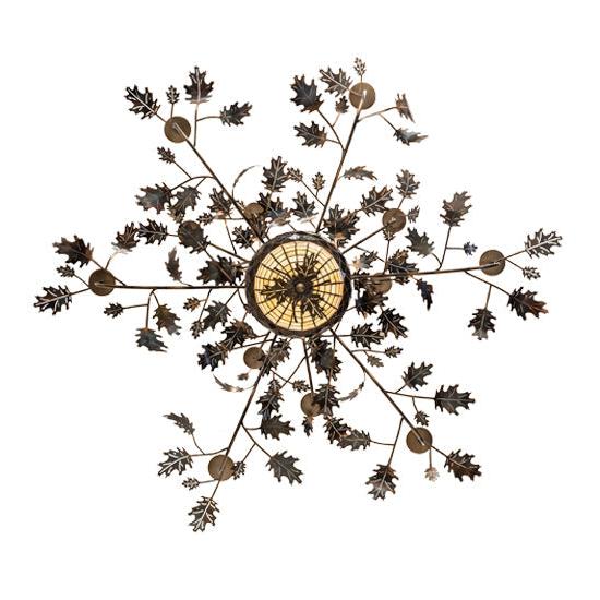 Meyda Lighting Greenbriar Oak 60" 12-Light Dark Burnished Antique Copper Chandelier