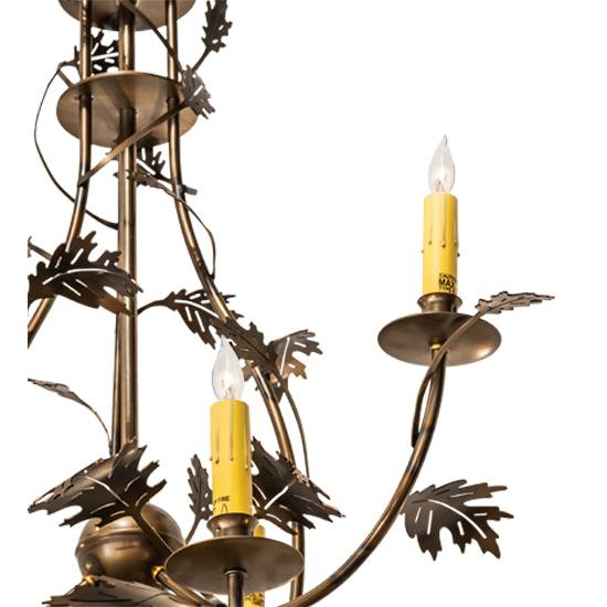 Meyda Lighting Greenbriar Oak 60" 12-Light Dark Burnished Antique Copper Chandelier