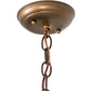 Meyda Lighting Greenbriar Oak 7" Antique Copper Mini Pendant Light With Multi-Colored Shade Glass