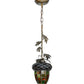 Meyda Lighting Greenbriar Oak 7" Antique Copper Mini Pendant Light With Stained Shade Glass