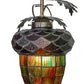 Meyda Lighting Greenbriar Oak 7" Antique Copper Mini Pendant Light With Stained Shade Glass