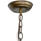 Meyda Lighting Greenbriar Oak 7" Antique Copper Mini Pendant Light With Stained Shade Glass