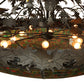 Meyda Lighting Greenbriar Oak 72" 12-Light Oil Rubbed Bronze Chandelier With Multi-Colored Shade Glass