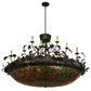 Meyda Lighting Greenbriar Oak 72" 12-Light Oil Rubbed Bronze Chandelier With Multi-Colored Shade Glass