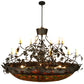 Meyda Lighting Greenbriar Oak 72" 12-Light Oil Rubbed Bronze Chandelier With Multi-Colored Shade Glass