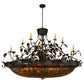 Meyda Lighting Greenbriar Oak 72" 12-Light Oil Rubbed Bronze Chandelier With Multi-Colored Shade Glass
