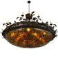 Meyda Lighting Greenbriar Oak 72" 12-Light Oil Rubbed Bronze Chandelier With Multi-Colored Shade Glass